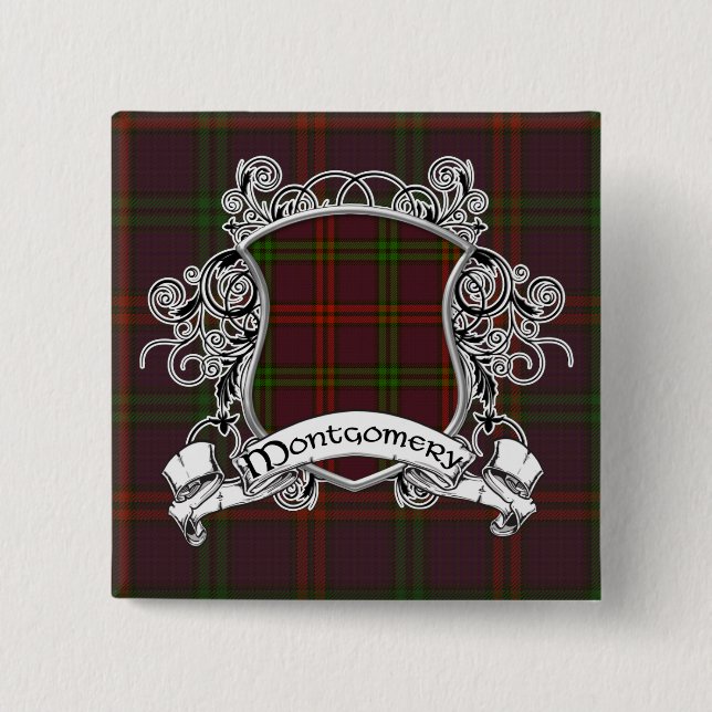 Montgomery Tartan Shield 15 Cm Square Badge (Front)
