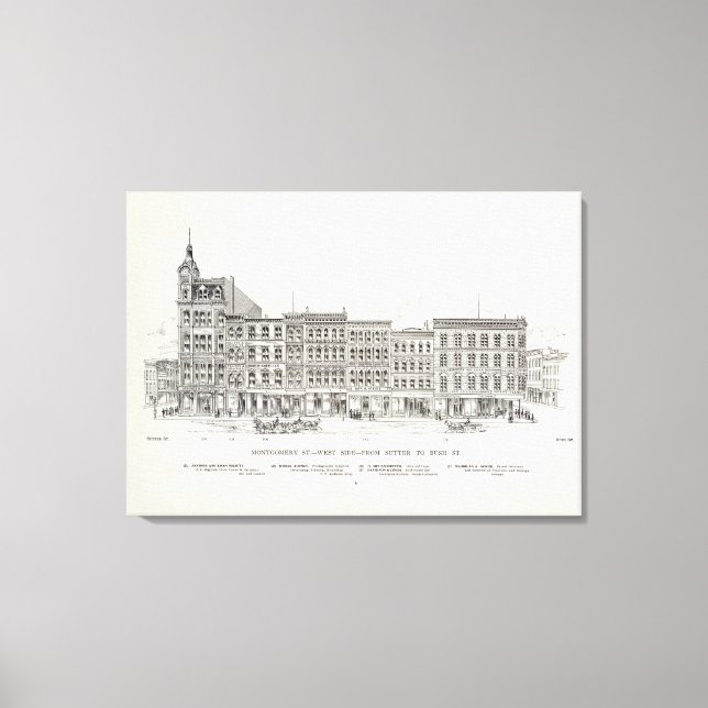 Montgomery West side Sutter and Bush Canvas Print (Front)