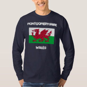 Montgomeryshire, Wales with Welsh flag T-Shirt