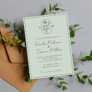 Month Flower   April   Fully Customise Wedding Invitation