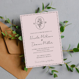 Month Flower   August   Fully Customise Wedding Invitation