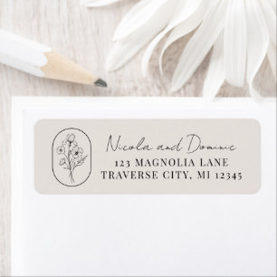 Month Flower February Wedding Return Address