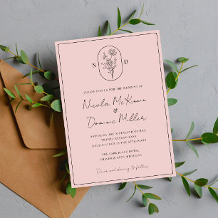 Month Flower   July   Fully Customise Wedding Invitation