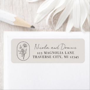 Month Flower July Wedding Return Address