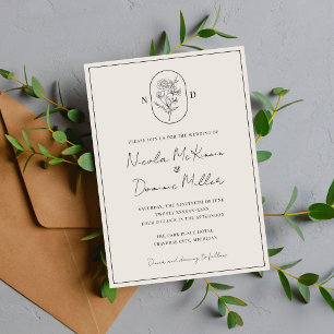 Month Flower June Fully Customise Wedding Invitation