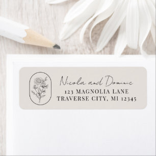Month Flower June Wedding Return Address