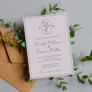 Month Flower March Fully Customise Wedding Invitation