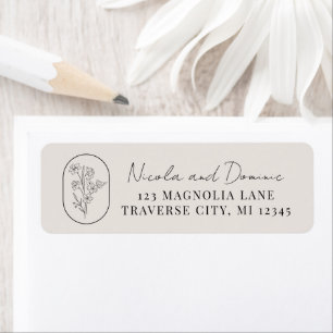 Month Flower March Wedding Return Address