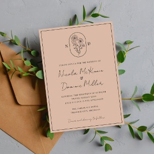 Month Flower   October   Fully Customise Wedding Invitation