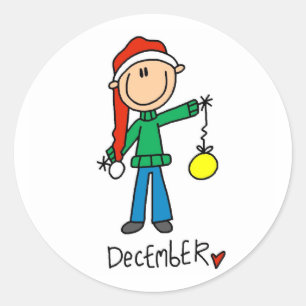 Month of December Classic Round Sticker