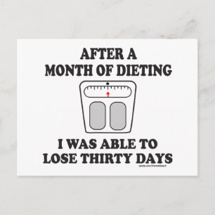 MONTH OF DIETING T-SHIRTS AND GIFTS POSTCARD