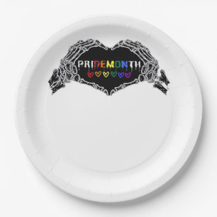 Month Skeleton Heart Hands LGBTQIA Creative Style Paper Plate