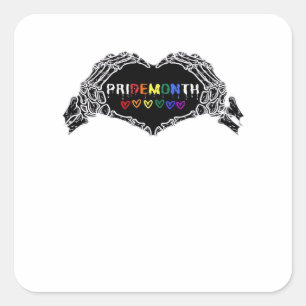 Month Skeleton Heart Hands LGBTQIA Creative Style Square Sticker