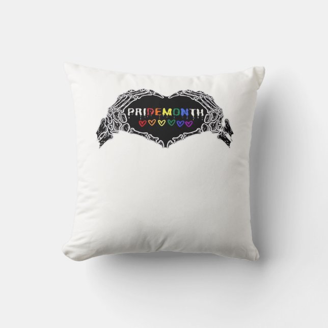 Month Skeleton Heart Hands LGBTQIA  Cushion (Front)