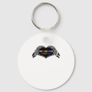 Month Skeleton Heart Hands LGBTQIA Key Ring