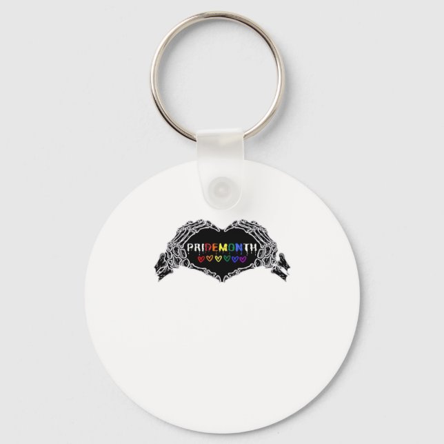 Month Skeleton Heart Hands LGBTQIA  Key Ring (Front)