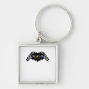 Month Skeleton Heart Hands LGBTQIA Key Ring