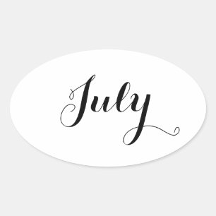 Month Stickers: July Oval Sticker