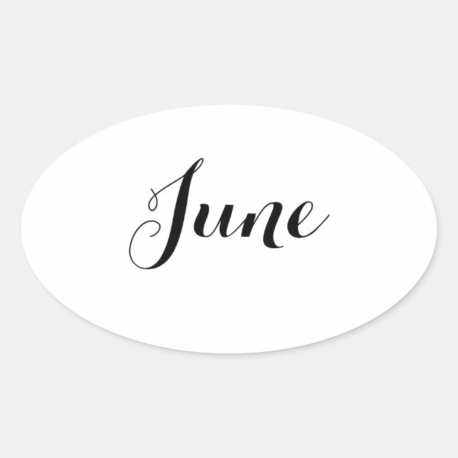Month Stickers: June Oval Sticker (Front)