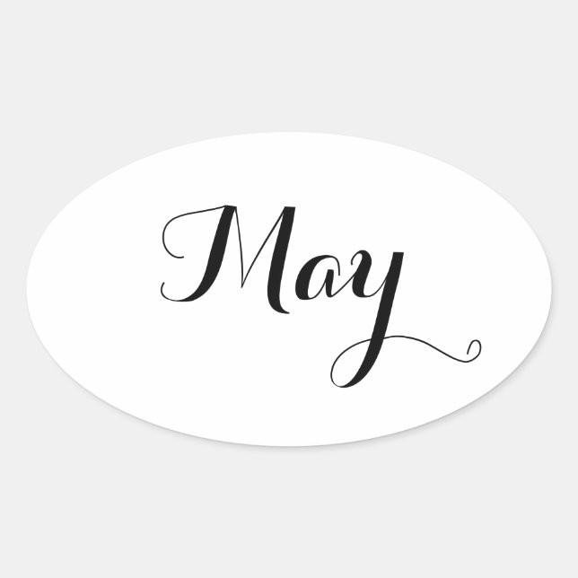 Month Stickers: May Oval Sticker (Front)