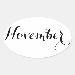 Month Stickers: November Oval Sticker