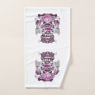 Month Year Place - All Created Equal Legends Born Hand Towel