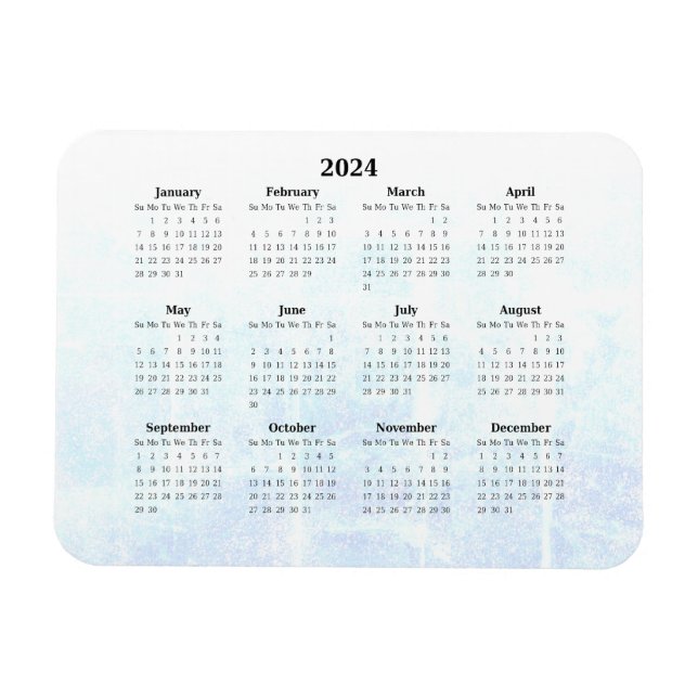 Monthly 2024 Calendar Magnet Textured (Horizontal)