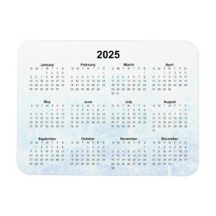 Monthly 2025 Calendar Magnet Textured