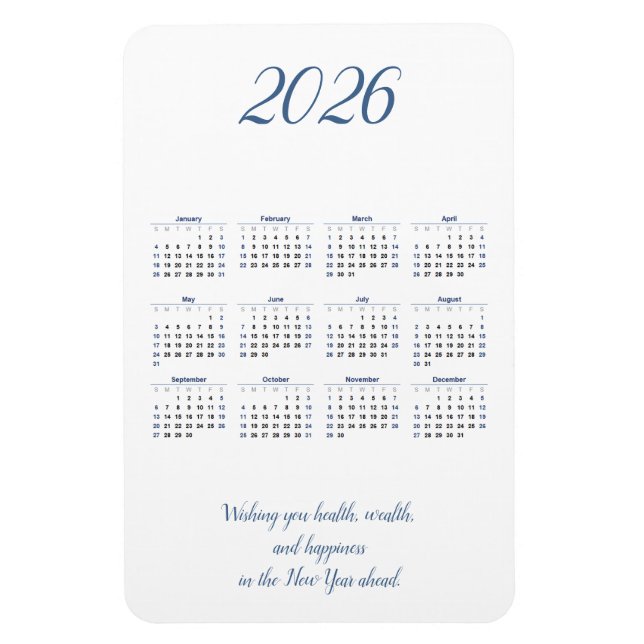 Monthly 2026 Calendar Magnet with Quote (Vertical)