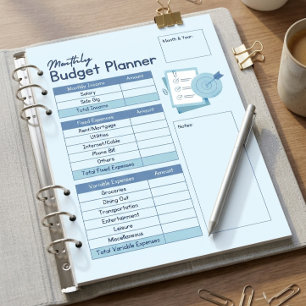 Monthly Budget Planner Notepad