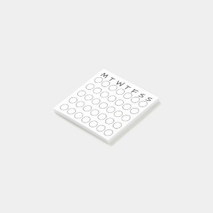 Monthly Calendar Circles Habit Tracker Journalling Post-it Notes