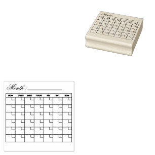 Monthly Calendar Planner Rubber Stamp