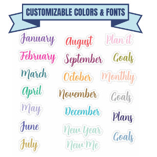 Monthly Decorative Custom Stickers For Planner