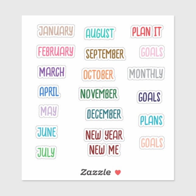 Monthly Decorative Customisable Planner Stickers (Sheet)