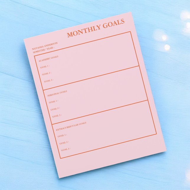 Monthly Goals Academic Planner Practical & Stylish (Creator Uploaded)
