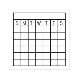 Monthly Habit Tracker, Calendar Stamp, journal Rub Rubber Stamp