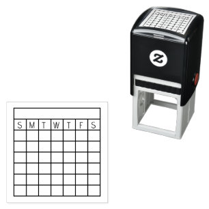 Monthly Habit Tracker, Calendar Stamp, journal Rub Self-inking Stamp