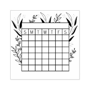 Monthly Habit Tracker, Calendar Stamp, journal Rubber Stamp