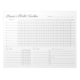 Monthly Habit Tracker - Modern Minimalist Notepad