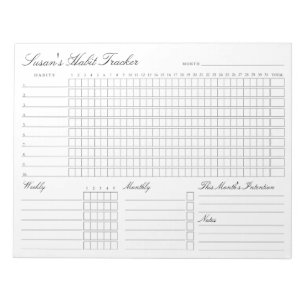 Monthly Habit Tracker - Modern Minimalist Notepad