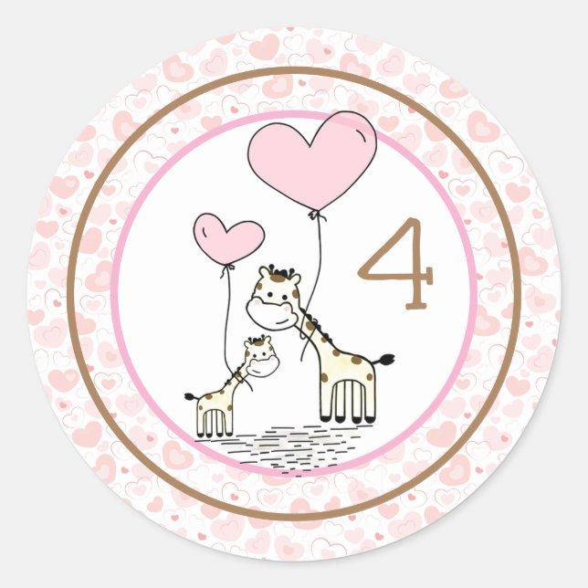 Monthly Infant Milestone Classic Round Sticker (Front)