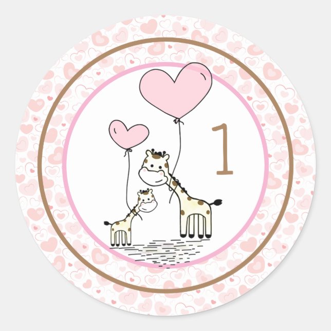 Monthly Infant Milestone Classic Round Sticker (Front)