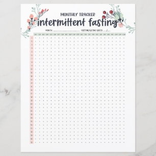 Monthly Intermittent Fasting Tracker AM/PM