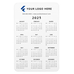 Monthly Logo Minimalist 2025 Calendar Magnet