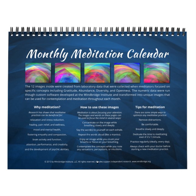 Monthly Meditation Wall Calendar (Cover)