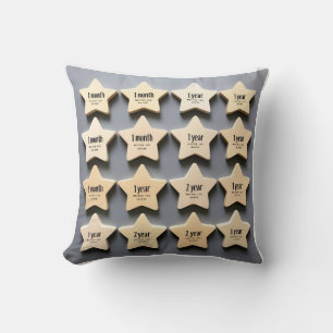 Monthly Milestone Stars: Watching You Grow Cushion