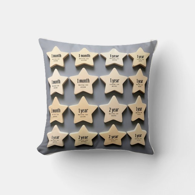 Monthly Milestone Stars: Watching You Grow Cushion (Front)