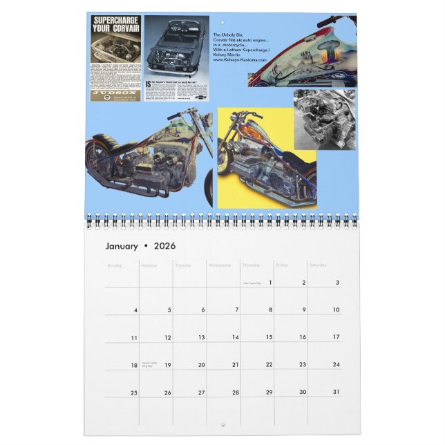 Monthly Motorcycle Marvels 2013 Calendar (Jan 2026)