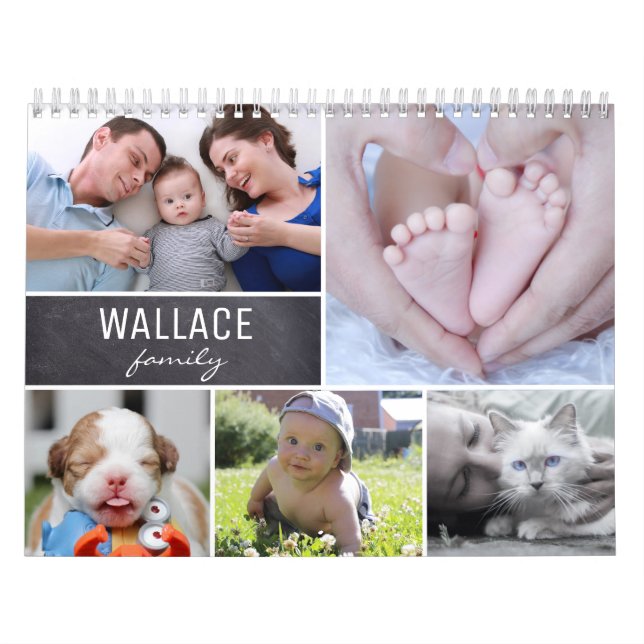 Monthly Personalised Multi Photos Family Calendar (Cover)