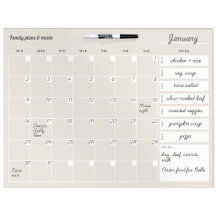 Monthly plan + weekly meal , minimal beige